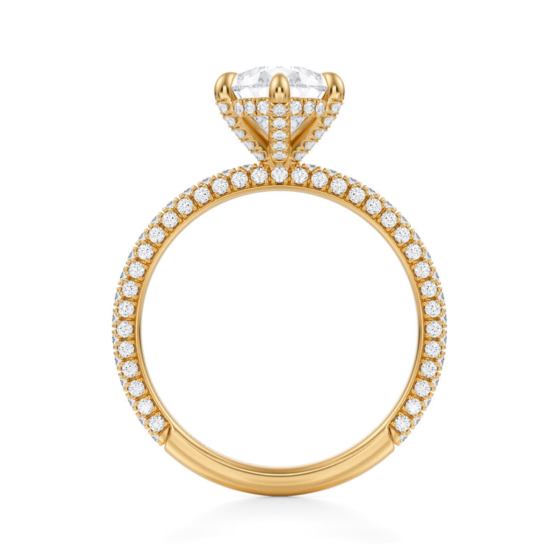 Pear Pave Basket With Trio Pave Ring  (3.40 Carat F-VVS2)