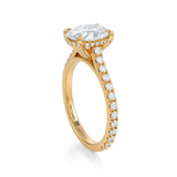 Oval Pave Cathedral Ring With Pave Basket  (1.50 Carat F-VVS2)