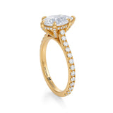 Pear Pave Cathedral Ring With Pave Basket  (3.70 Carat F-VVS2)