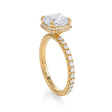 Cushion Knife Edge Halo With Pave Ring  (1.00 Carat E-VS1)