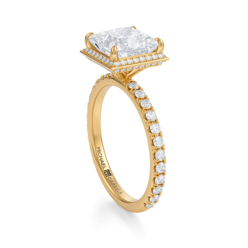 Princess Knife Edge Halo With Pave Ring  (1.40 Carat D-VS1)