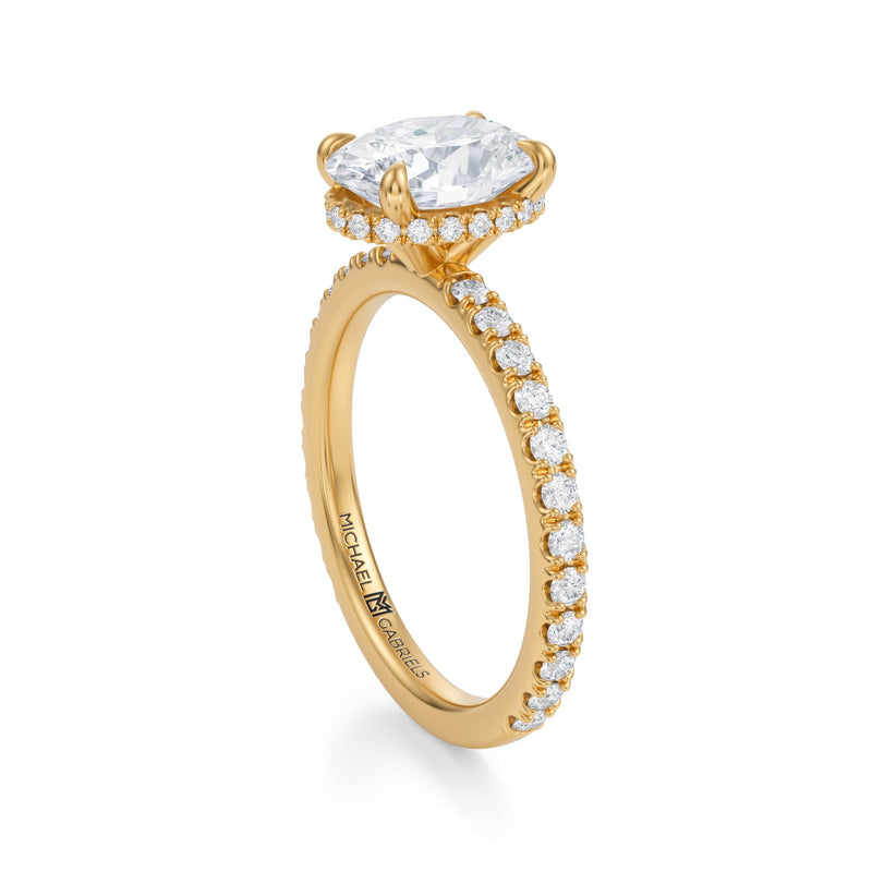 Oval Wrap Halo With Pave Ring  (1.50 Carat E-VVS2)