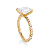 Radiant Pave Ring With Pave Prongs  (3.20 Carat E-VS1)