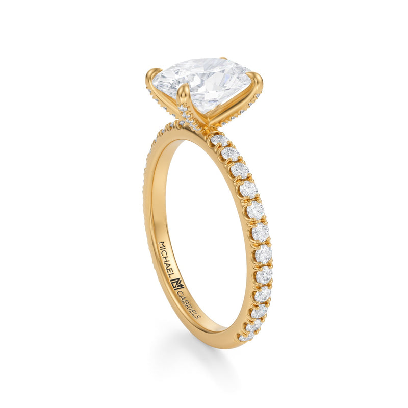 Oval Pave Ring With Pave Prongs  (2.00 Carat F-VS1)