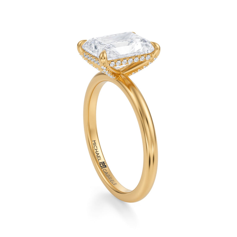 Radiant Solitaire Ring With Pave Basket  (1.20 Carat E-VS1)