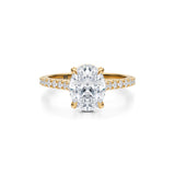 Oval Pave Cathedral Ring With Pave Basket  (3.50 Carat G-VS1)