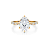Pear Pave Cathedral Ring With Pave Basket  (3.00 Carat D-VS1)