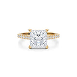 Princess Pave Cathedral Ring With Pave Basket  (2.70 Carat D-VVS2)