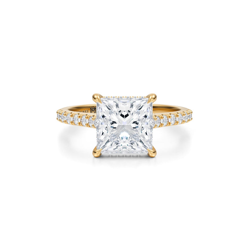 Princess Pave Cathedral Ring With Pave Basket  (3.20 Carat D-VVS2)