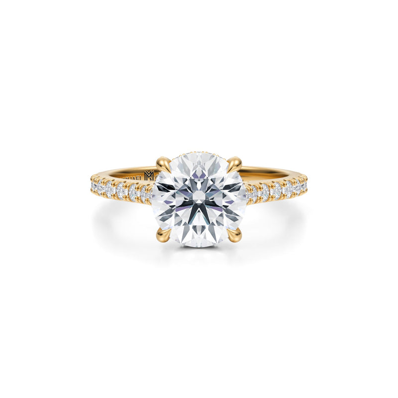 Round Pave Cathedral Ring With Pave Basket  (2.50 Carat E-VS1)