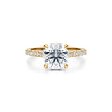 Round Pave Cathedral Ring With Pave Basket  (3.50 Carat E-VVS2)