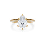 Pear Trio Pave Cathedral Ring With Pave Basket  (1.40 Carat G-VS1)