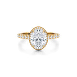 Oval Knife Edge Halo With Pave Ring  (1.00 Carat E-VS1)