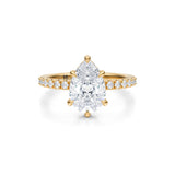 Pear Wrap Halo With Pave Ring  (2.20 Carat E-VS1)