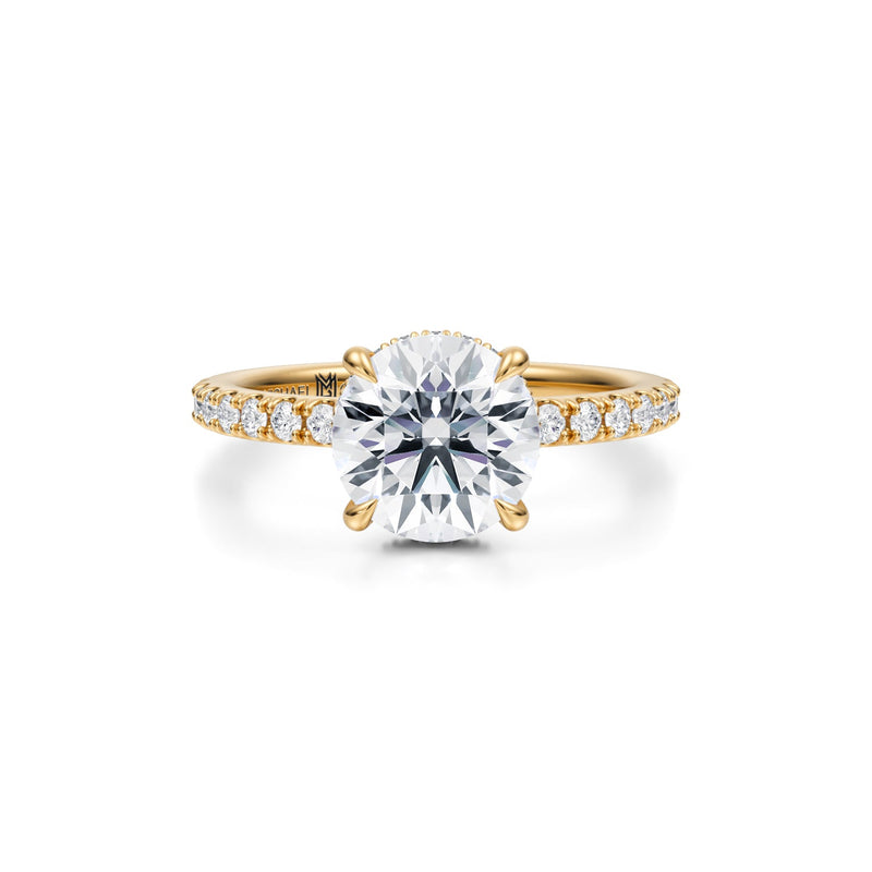 Round Wrap Halo With Pave Ring  (2.40 Carat D-VS1)
