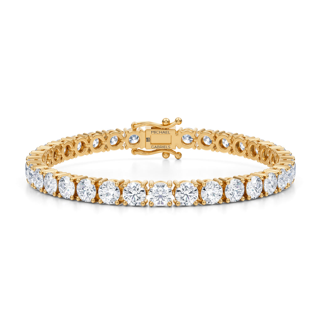 4.5 Carat Diamond Tennis Bracelet set in Yellow Gold