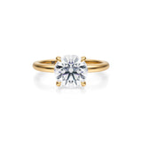 Lab Grown Diamond Solitaire Ring in Yellow Top Angle