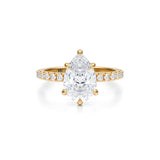 Pear Modern Pave Ring (1.20 Carat G-VVS2)