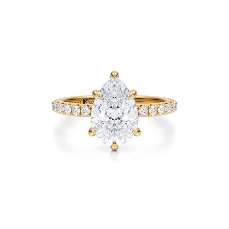 Pear Modern Pave Ring (1.20 Carat G-VVS2)