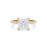 Princess Pave Ring With Pave Prongs  (1.70 Carat G-VS1)