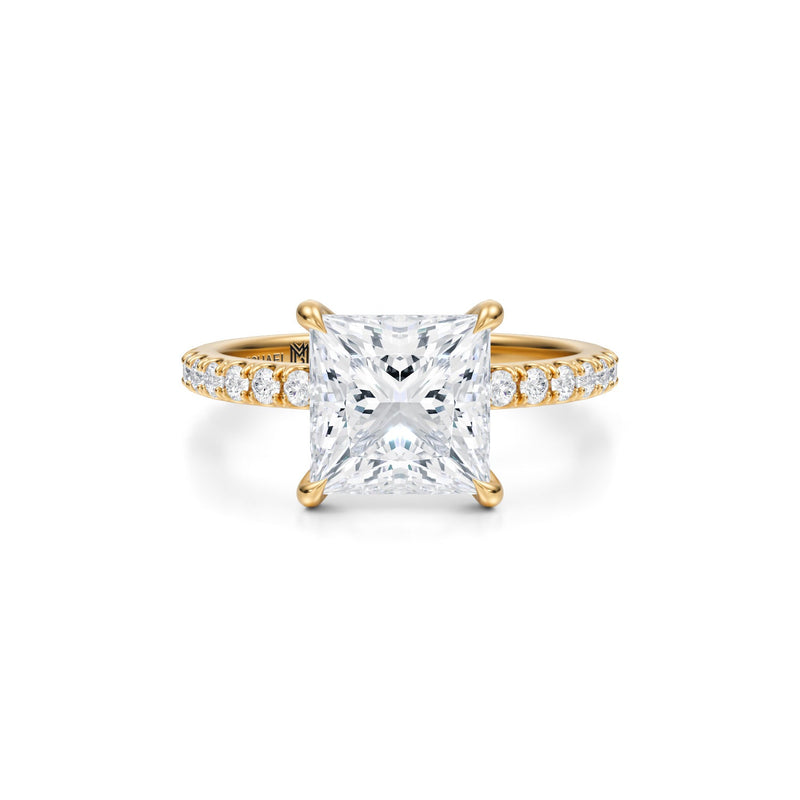 Princess Pave Ring With Pave Prongs  (2.00 Carat F-VS1)