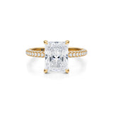 Radiant Wrap Halo With Pave Ring  (3.40 Carat E-VS1)