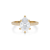 Pear Trio Pave Ring With Pave Prongs  (2.00 Carat F-VS1)