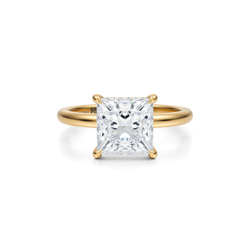 Princess Solitaire Ring With Pave Basket  (1.40 Carat G-VS1)