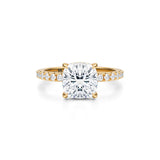 Cushion Pave Basket With Pave Ring  (1.00 Carat E-VS1)