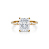 Radiant Pave Basket With Trio Pave Ring