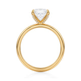 Cushion Solitaire Ring With Pave Prongs  (3.70 Carat E-VVS2)