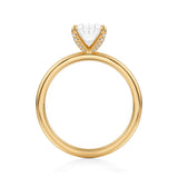 Oval Solitaire Ring With Pave Prongs  (1.00 Carat E-VVS2)
