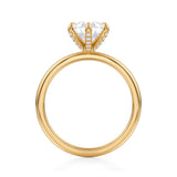 Pear Solitaire Ring With Pave Prongs  (3.20 Carat E-VVS2)