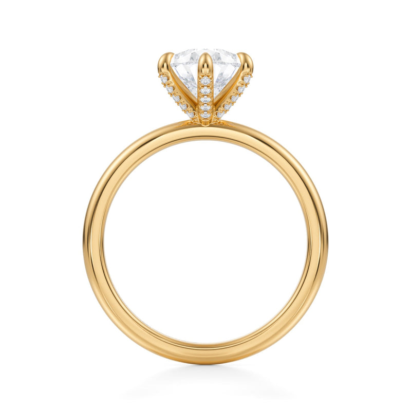 Pear Solitaire Ring With Pave Prongs  (3.40 Carat E-VVS2)