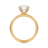 Round Solitaire Ring With Pave Prongs