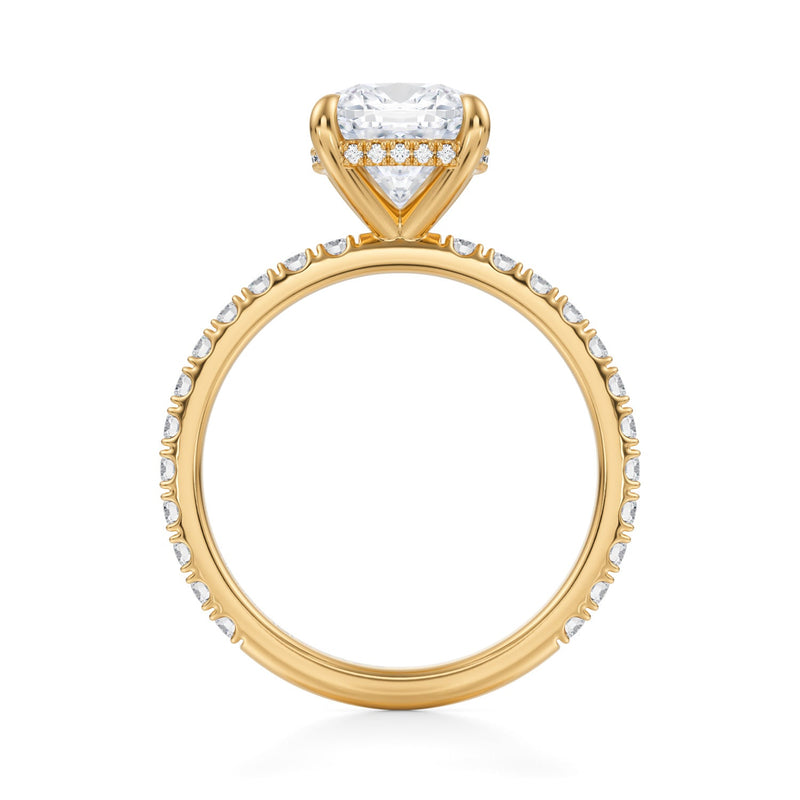 Cushion Invisible Halo With Pave Ring