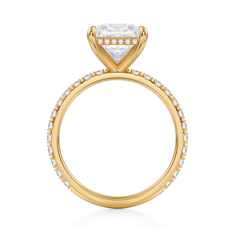 Princess Invisible Halo With Pave Ring