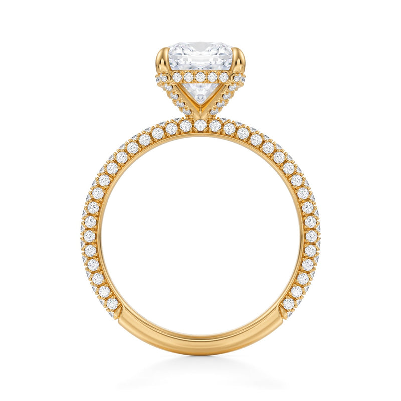 Cushion Pave Basket With Trio Pave Ring  (2.40 Carat D-VS1)