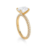 Oval Halo With Trio Pave Ring  (3.40 Carat F-VVS2)