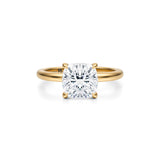 Cushion Solitaire Ring With Pave Prongs  (3.50 Carat G-VVS2)