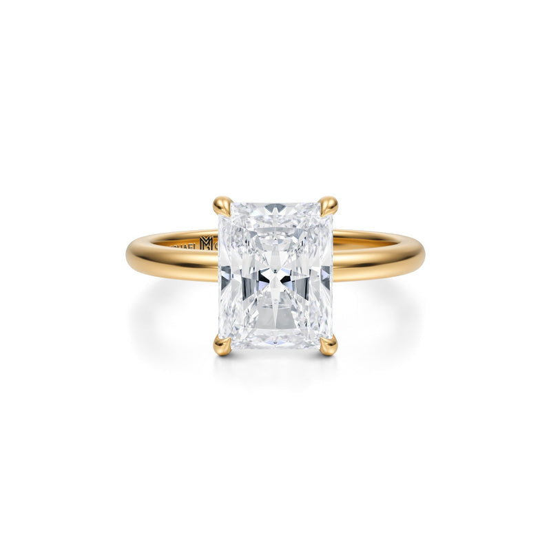 Radiant Solitaire Ring With Pave Prongs  (3.40 Carat F-VS1)