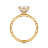 Pear Solitaire Ring With Pave Basket  (1.20 Carat E-VS1)