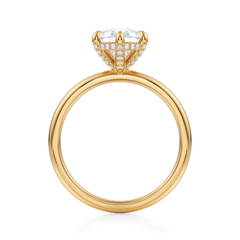Pear Solitaire Ring With Pave Basket  (1.00 Carat F-VVS2)