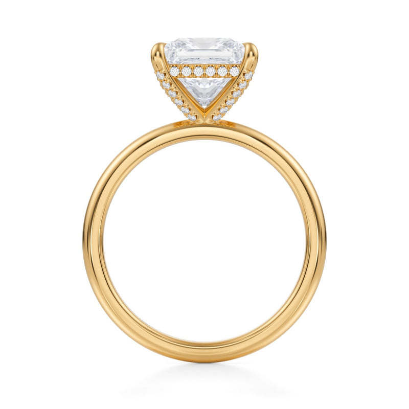 Princess Solitaire Ring With Pave Basket  (1.00 Carat F-VVS2)
