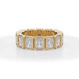 Radiant Bezel Lab Grown Diamond Vertical Eternity Band in Yellow Gold