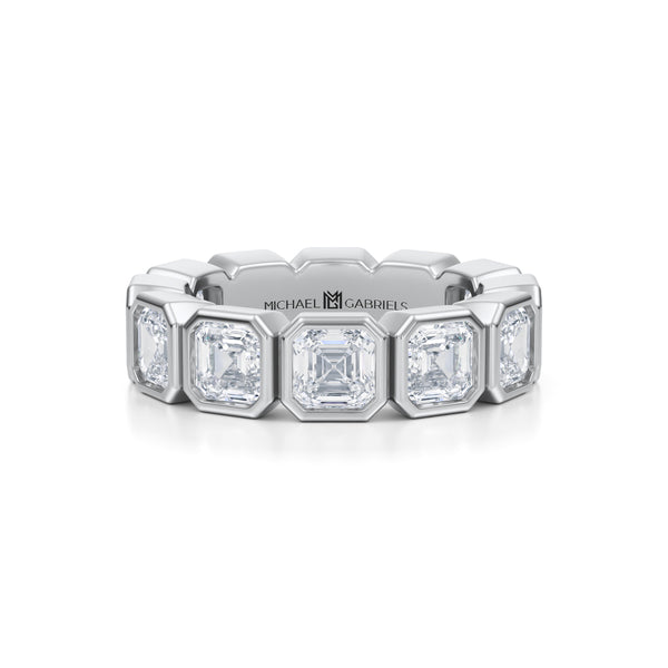 Asscher Bezel Lab Diamond Eternity Band - L | M Gabriels