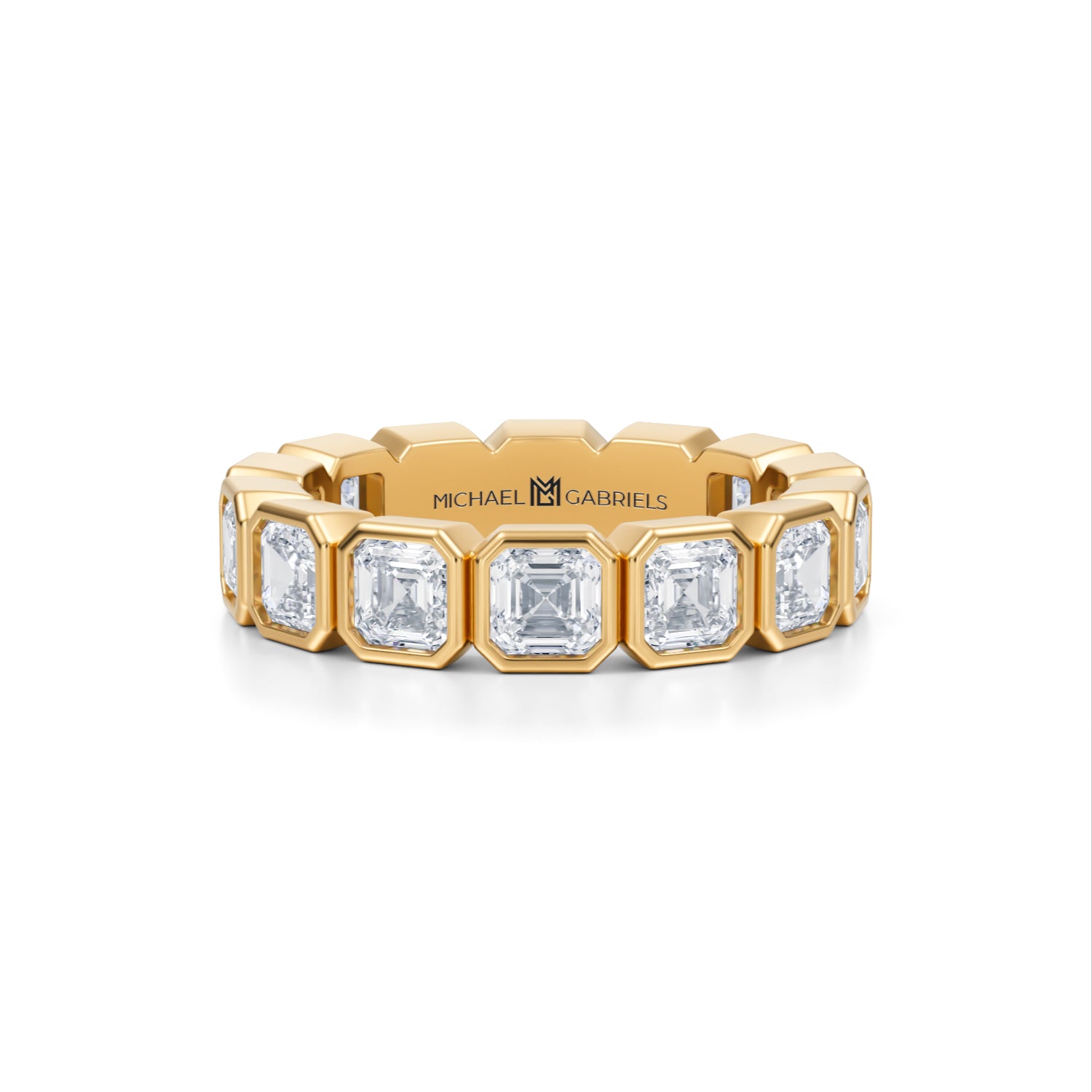 Asscher Bezel Lab Diamond Eternity Band S M Gabriels