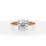 Classic Lab Grown Diamond Round Cathedral Ring in Pink Gold