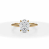 Lab Grown Diamond Classic Oval Cathedral Ring in Yellow Gold