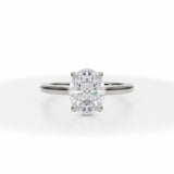 Lab Grown Diamond Classic Oval Cathedral Ring in White Gold